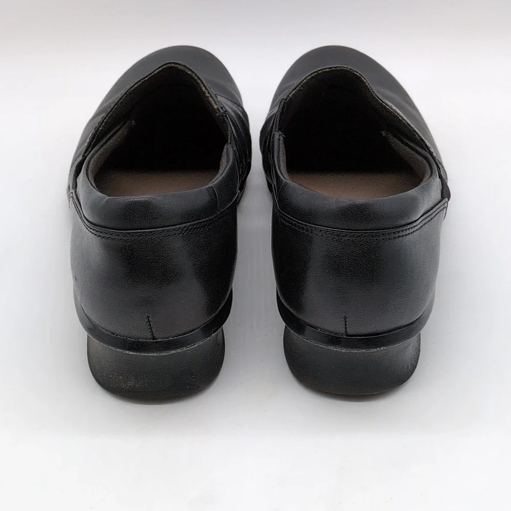 Clarks Collection Shoes Womens Black 8 Leather Loafers Stretch Comfort‎ 21951